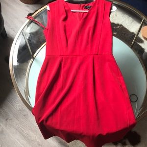 Tahari red sheath dress